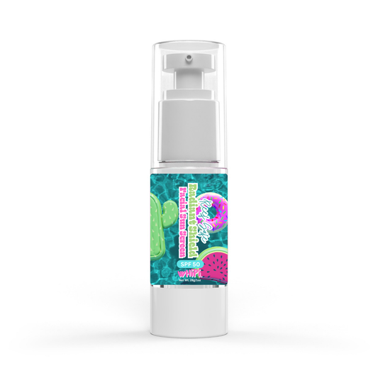 Facial Sun Screen SPF 50 bottle with reef-friendly formula for broad-spectrum protection