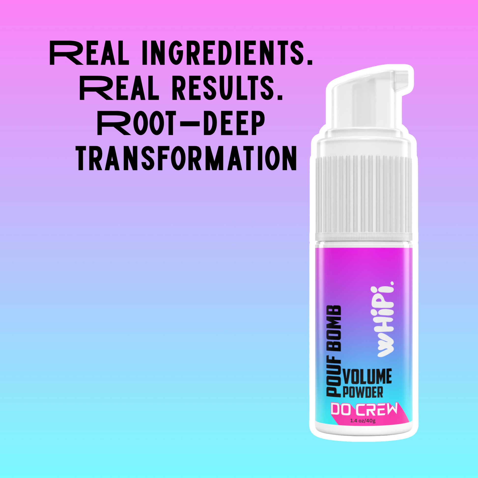 Pouf Bomb- Do Crew Volume Powder for root boost and texture with puff applicator.