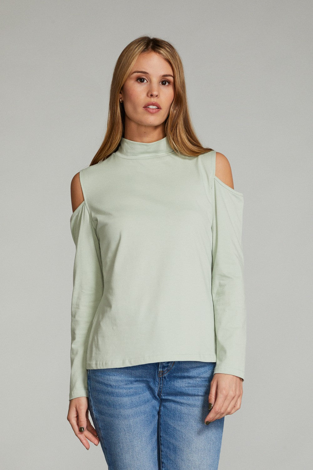 Cold shoulder long sleeve top