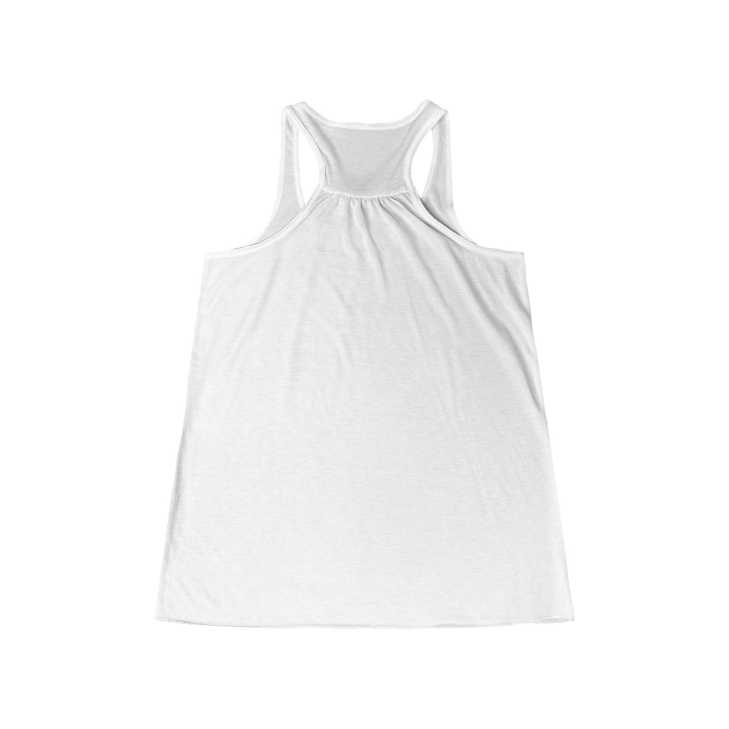 Back view of Pour Decisions Womens Racer Back Tank Top in white.