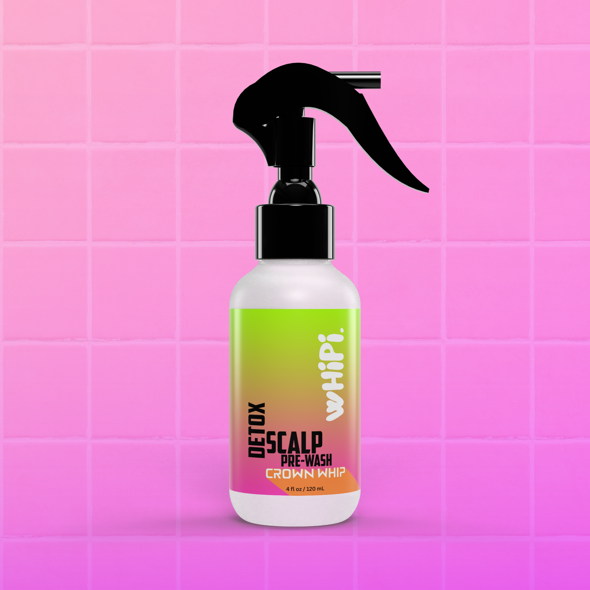 Detox – Crown Whip Scalp Pre-Wash bottle against pink background