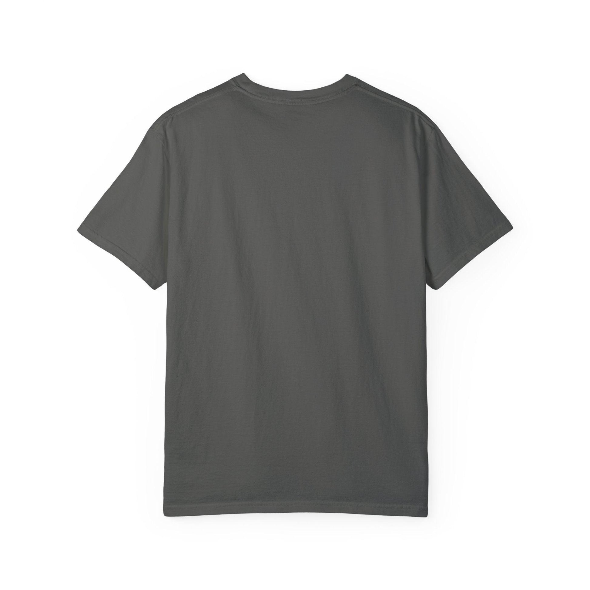 Back view of Everybody at the Bar Gettin Tipsy Unisex Garment-Dyed T-Shirt in gray
