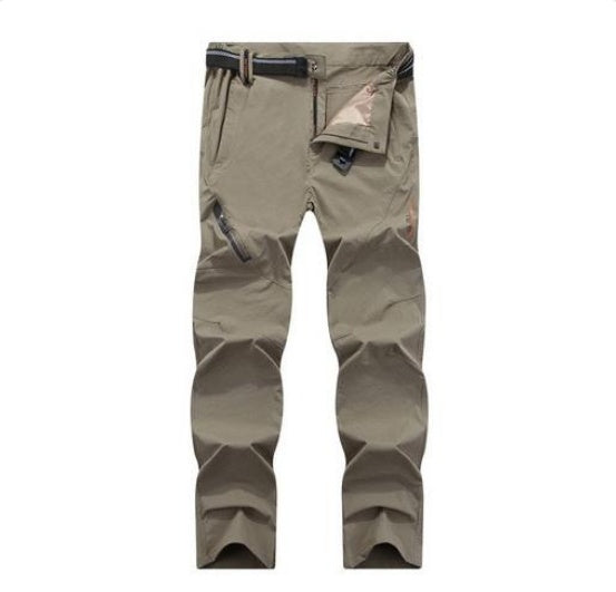 Quick Dry Hiking Pants – Elastic, Lightweight and Breathable Top Rated Hiking Pants in khaki color with zipper pockets