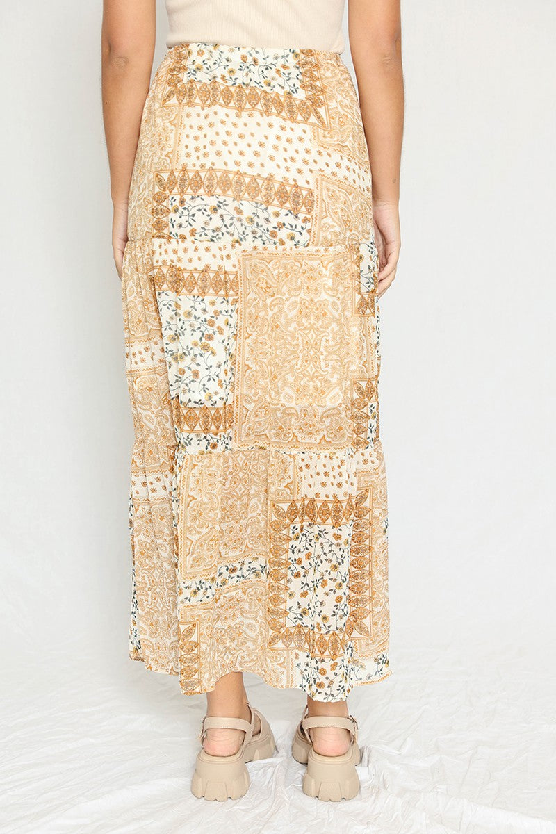 Bandana print maxi skirt
