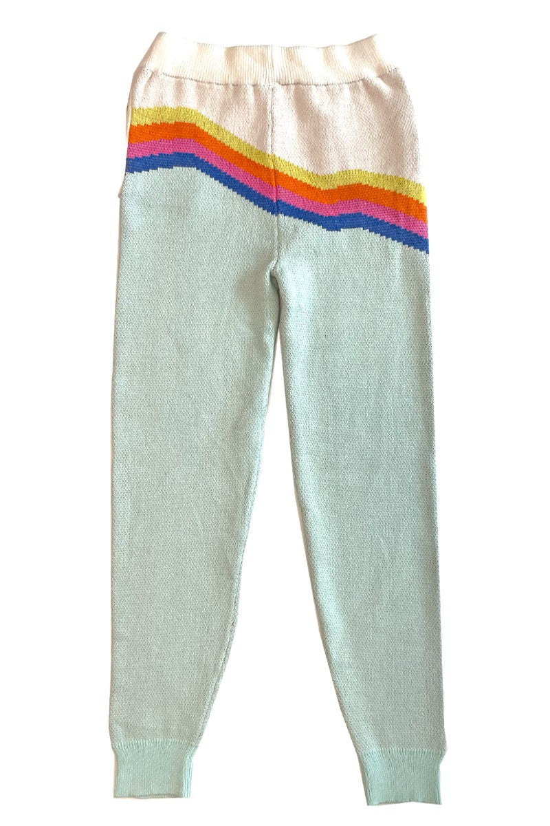 Retro stripe knit joggers