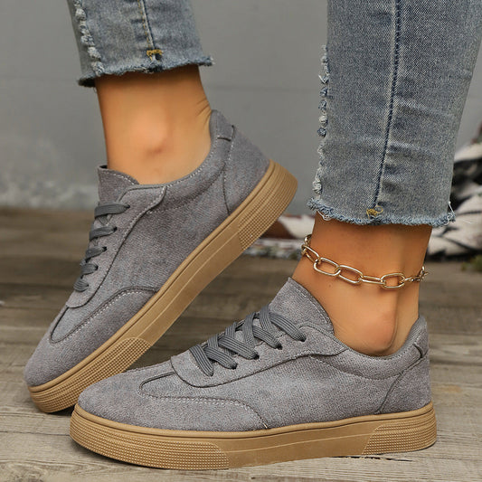 Women’s Round Toe Elegant Student Casual Lace-Up Shoes