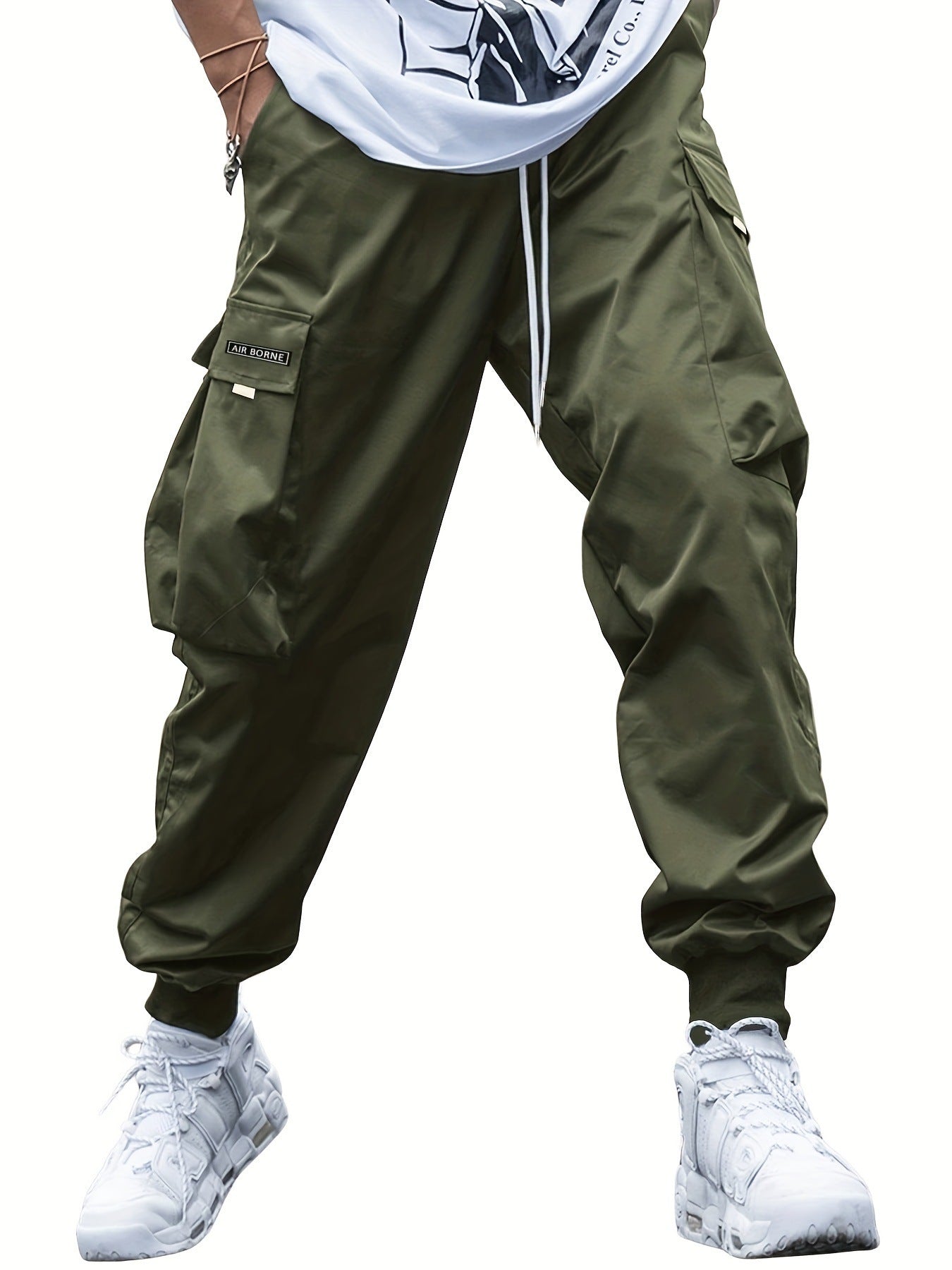 Men’s Multi‑Pocket Drawstring Cargo Pants