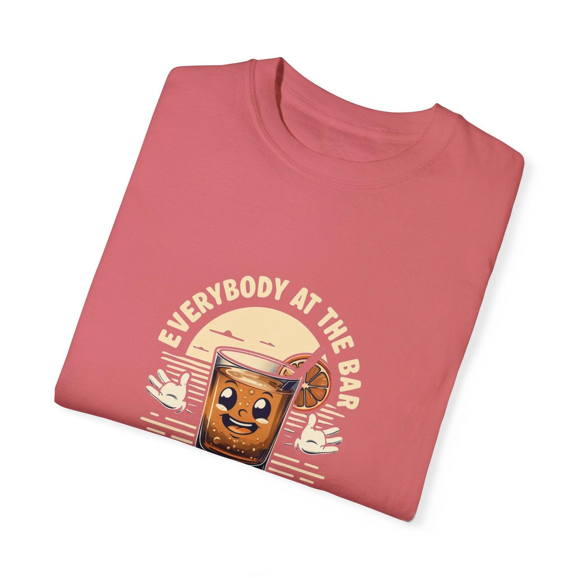 Everybody at the Bar Gettin Tipsy Unisex Garment-Dyed T-Shirt folded