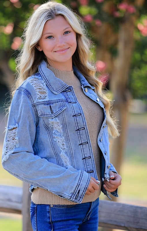 Cropped denim jacket