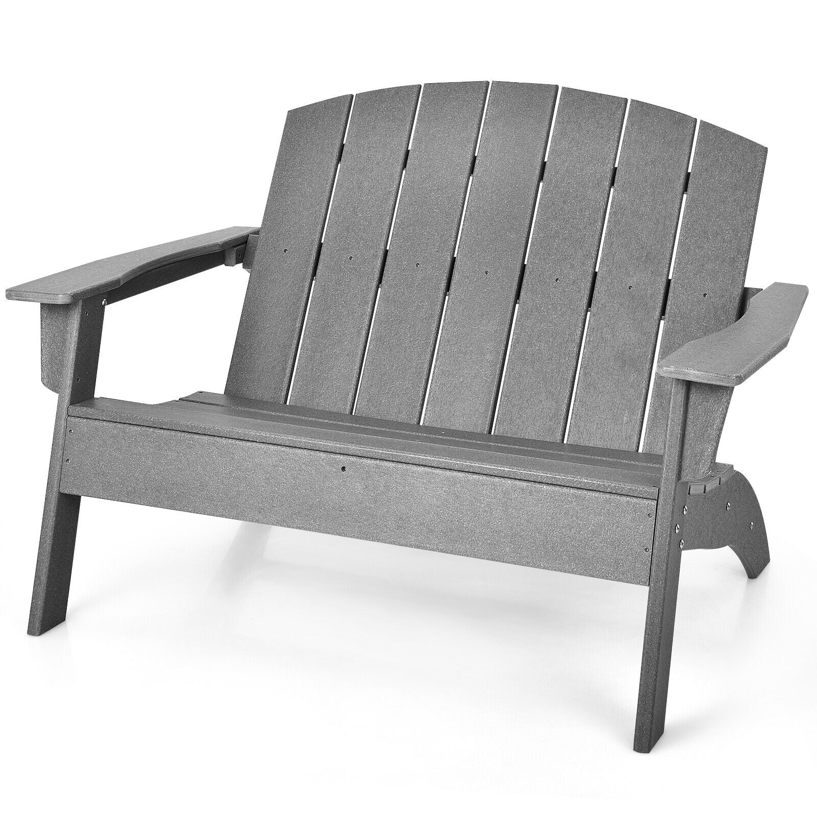 HDPE Patio Adirondack Chair for Porch Garden Backyard-Gray with ergonomic design and weather-resistant material.
