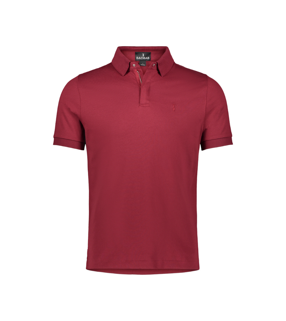 Red Short Sleeve Perfect Polo with StaySharp™ Collar and tailored fit for modern style and comfort
