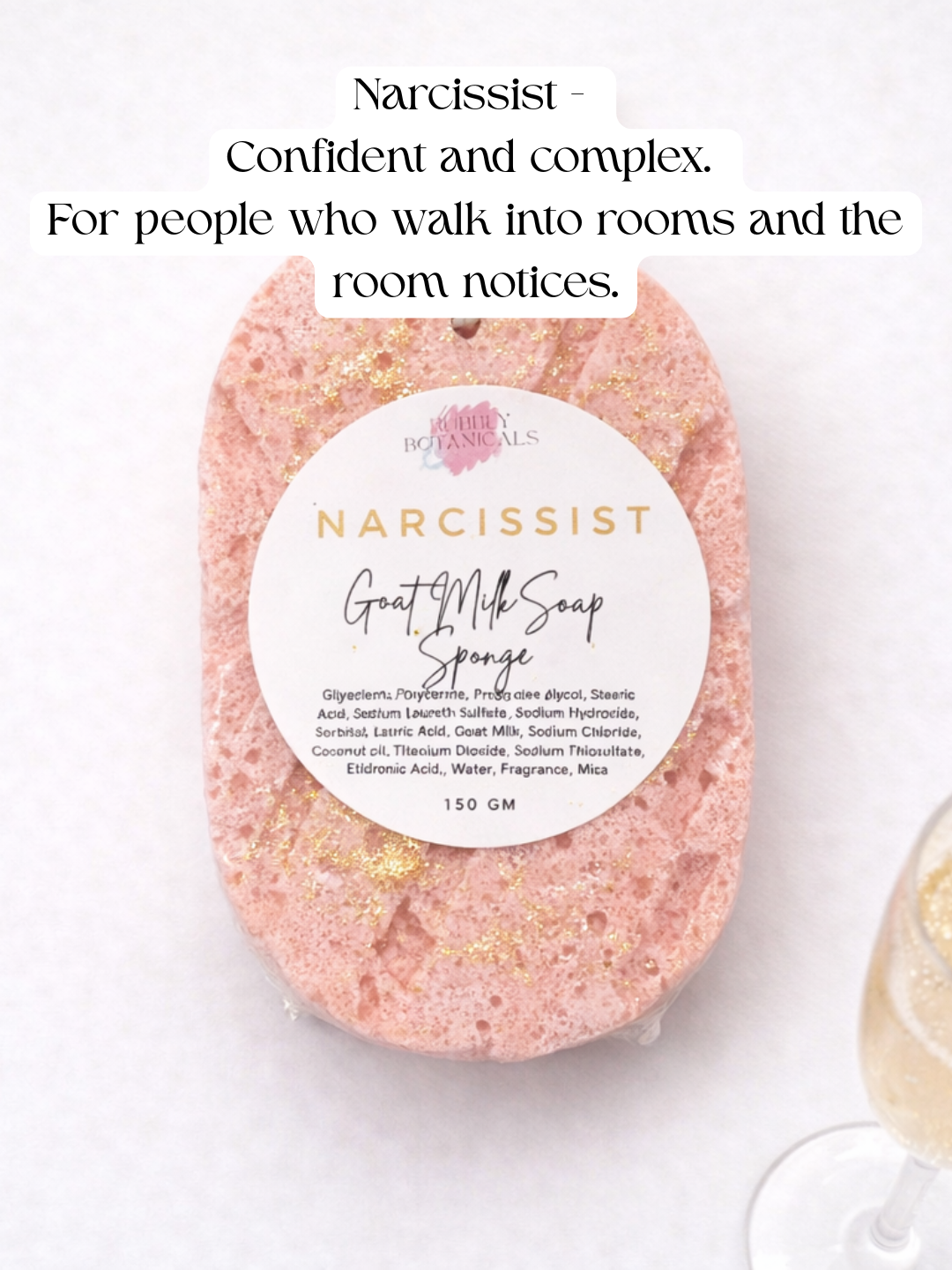 Goat Milk Soap Infused Sponge - Narcissist Type Scent | Lasts up to 6 weeks