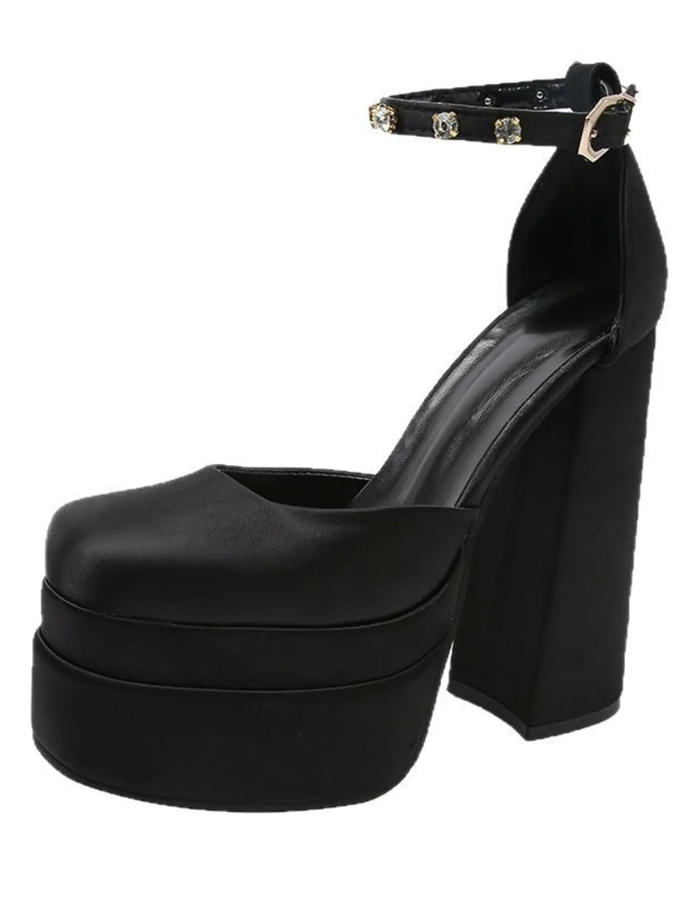 Platform High Heel Ankle Strap Pumps