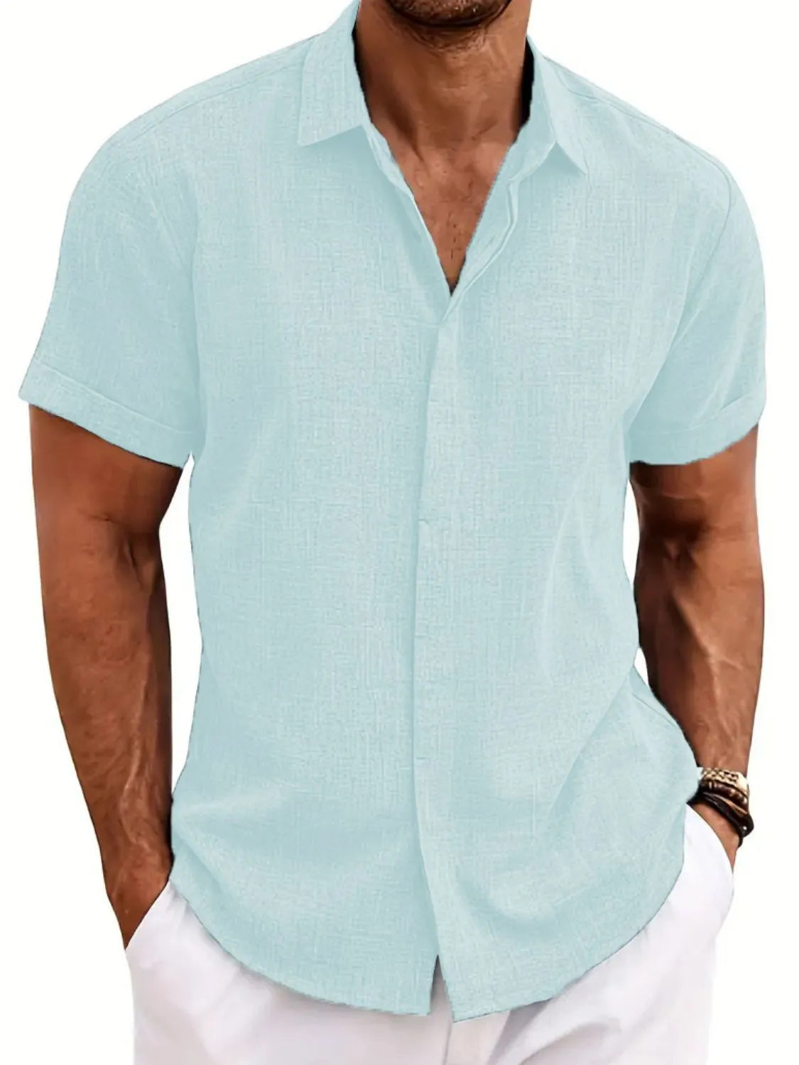 Collared Neck Short Sleeve Shirt Plus Size