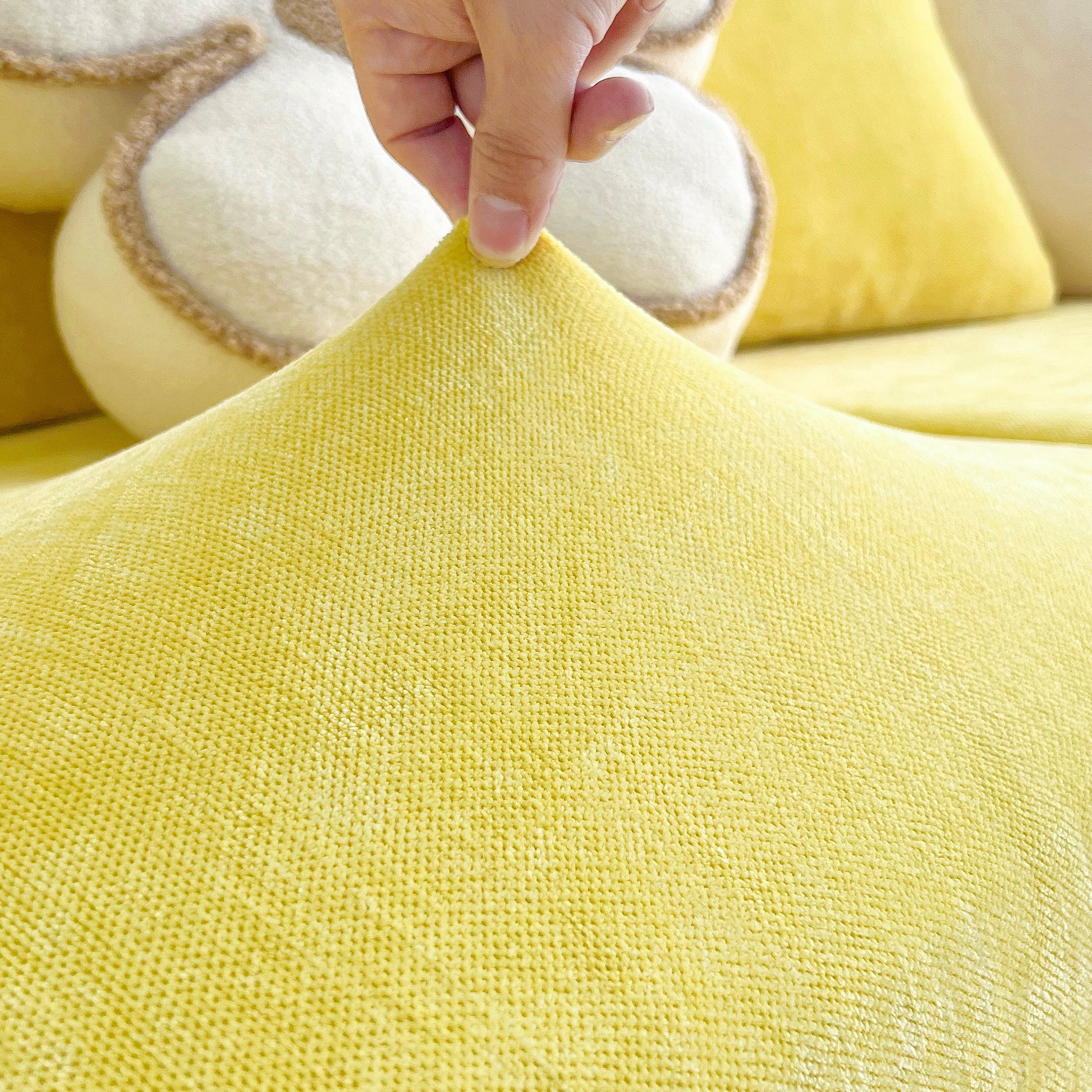 Universal Elastic Skirt Sofa Slipcover, Stretch Sofa Cushion Cover For Bedroom Office Living Room in yellow chenille fabric