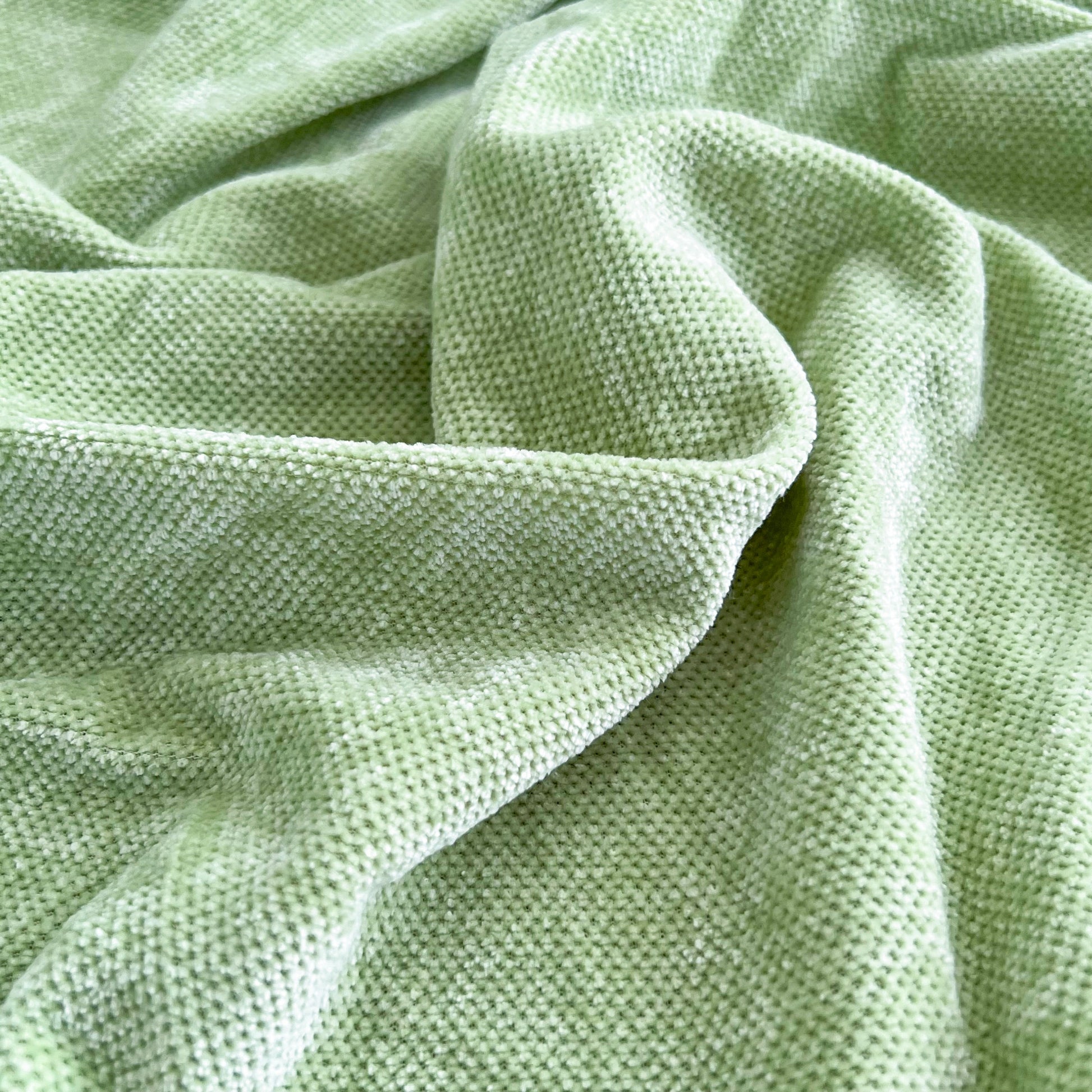 Universal Elastic Skirt Sofa Slipcover, Stretch Sofa Cushion Cover For Bedroom Office Living Room in soft green Chenille fabric