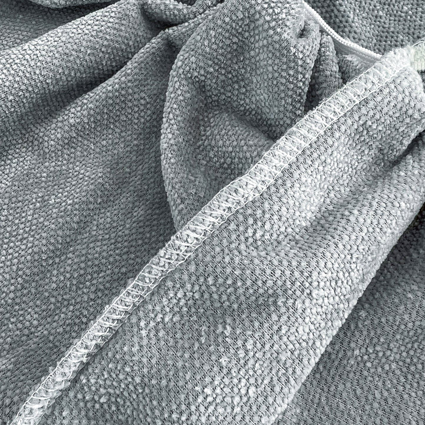 Close-up of Universal Elastic Skirt Sofa Slipcover showcasing luxurious Chenille fabric texture for bedroom, office, and living room.