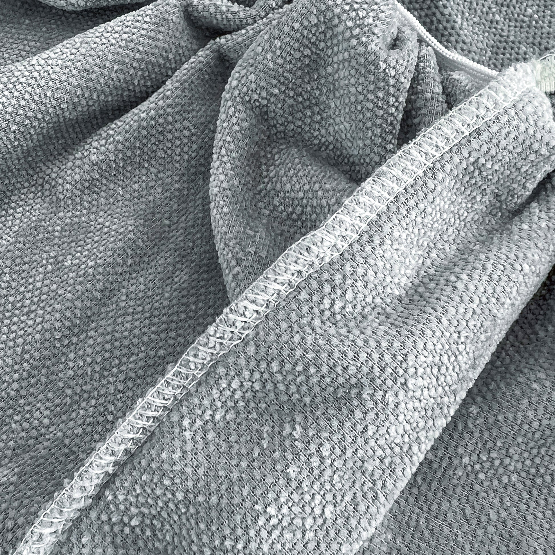 Close-up of Universal Elastic Skirt Sofa Slipcover showcasing luxurious Chenille fabric texture for bedroom, office, and living room.