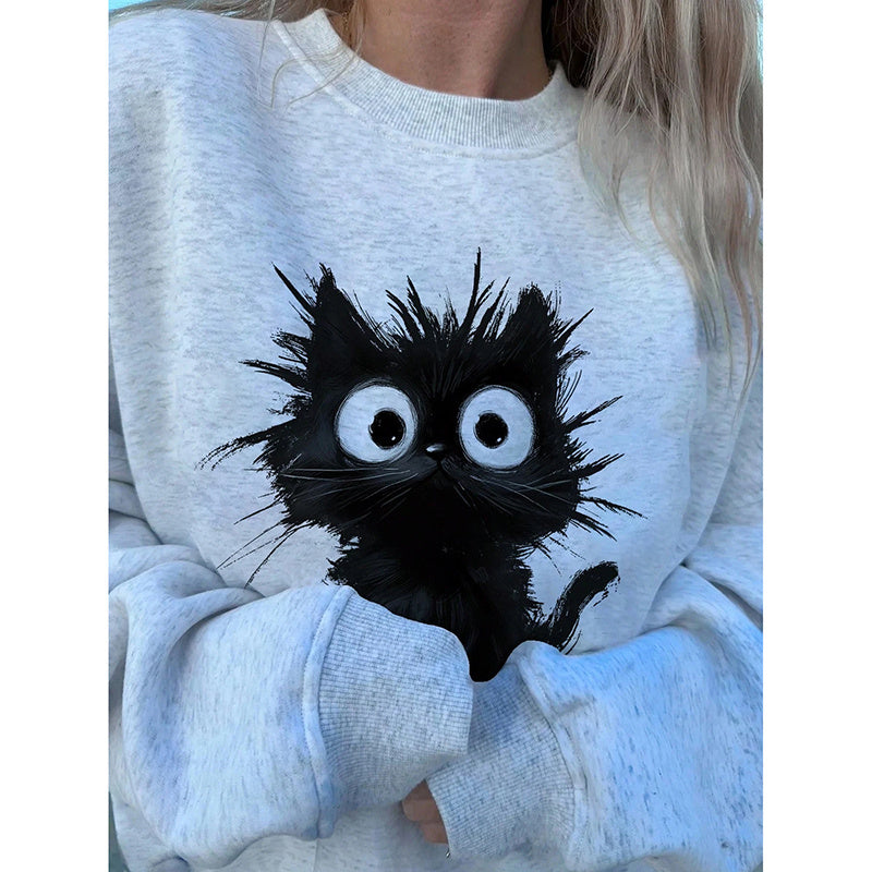 Women's Cute Kitten Graphic Sweatshirt