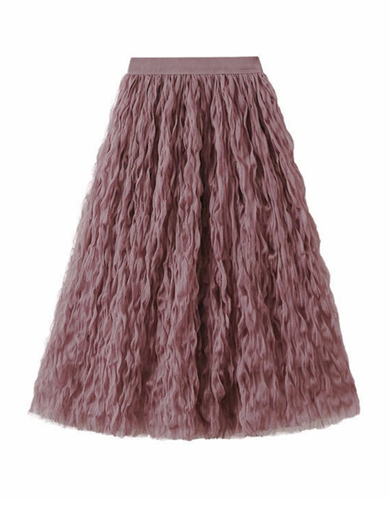 Midi Mesh Skirt - Elegant layered tulle midi skirt for a romantic silhouette