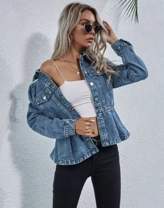 Peplum Denim Jacket