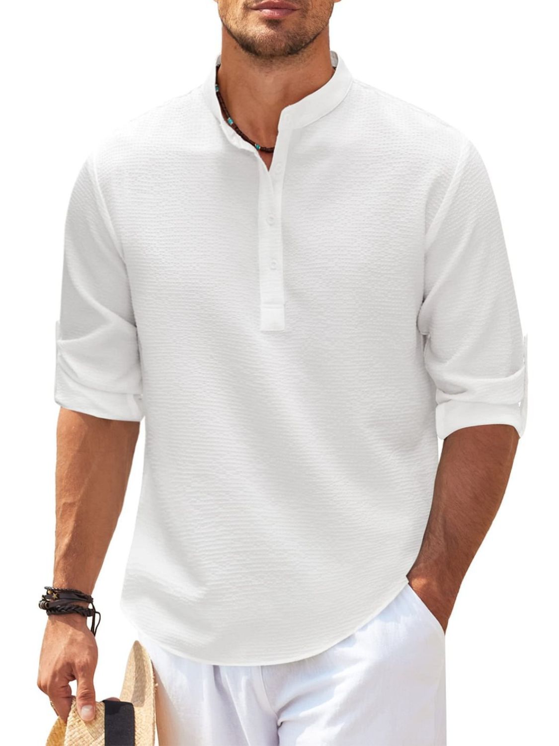 Half Button Long Sleeve Shirt