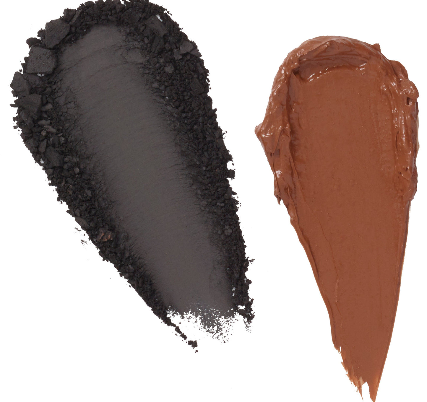 Revelation Brow Duo showing dark brow powder and brown sculpting creme swatches for perfect eyebrow definition by LAMIK Beauty.