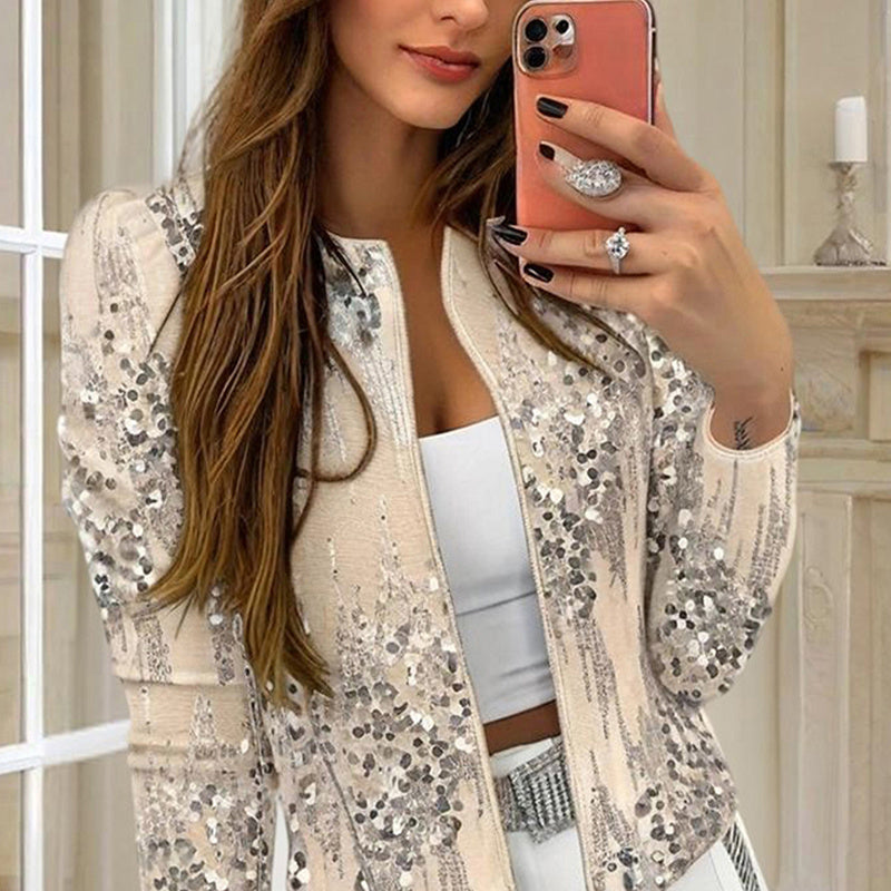 Women’s Sequined Zip-Up Jacket