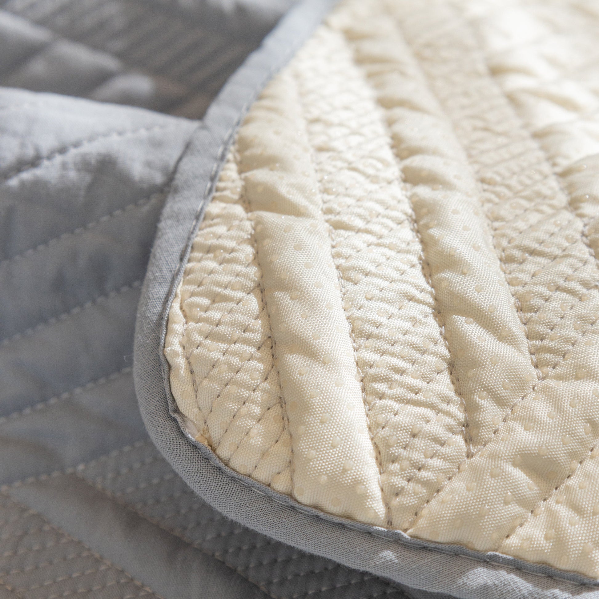 Quilted Geometric Cotton Sofa Cover, Non-Slip & Thick Padded Furniture Covers with diagonal stitching and silicone backing.