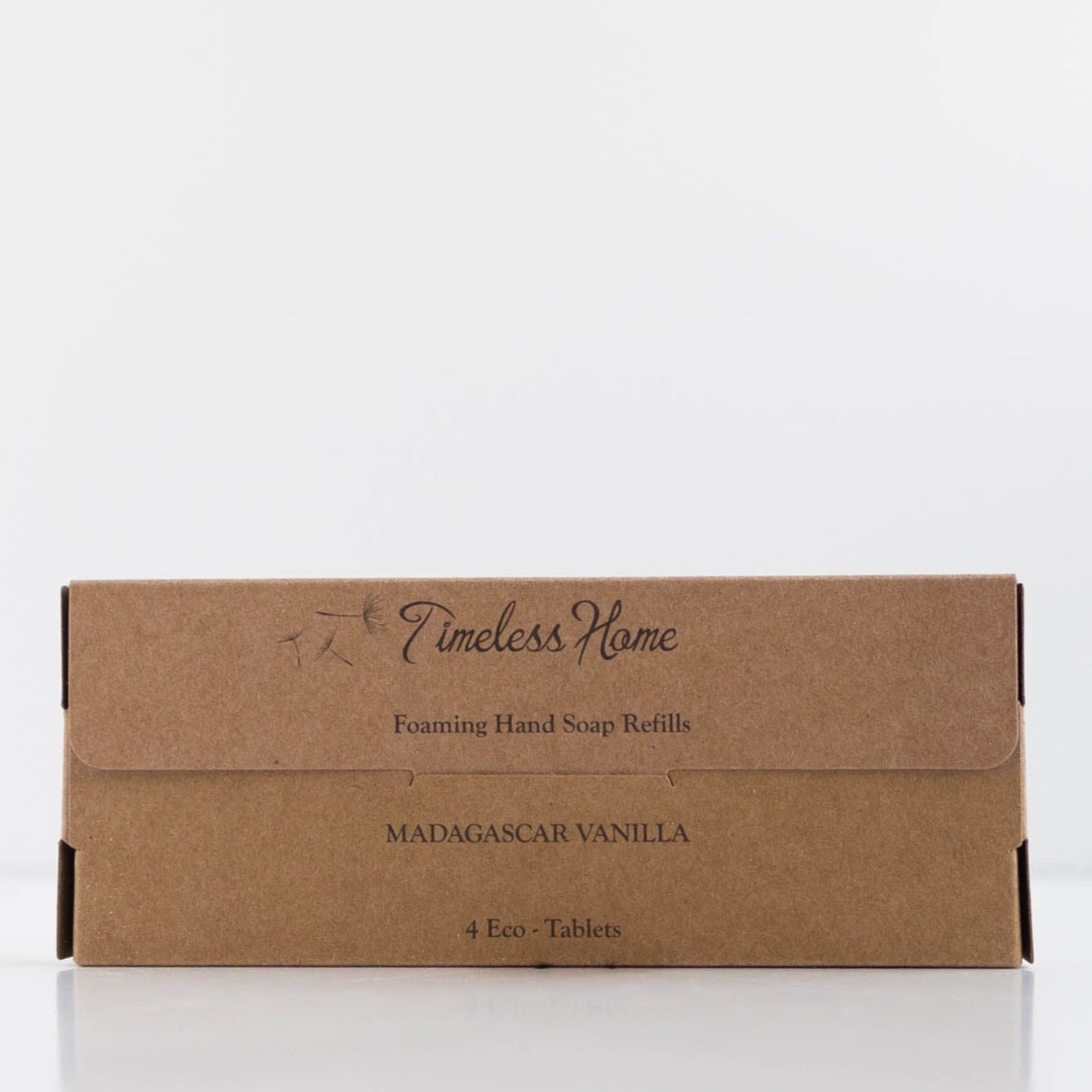 Eco Tab - Hand Soap Refill Pack featuring Madagascar vanilla scent, 4 eco-tablets for sustainable use, Timeless Home packaging