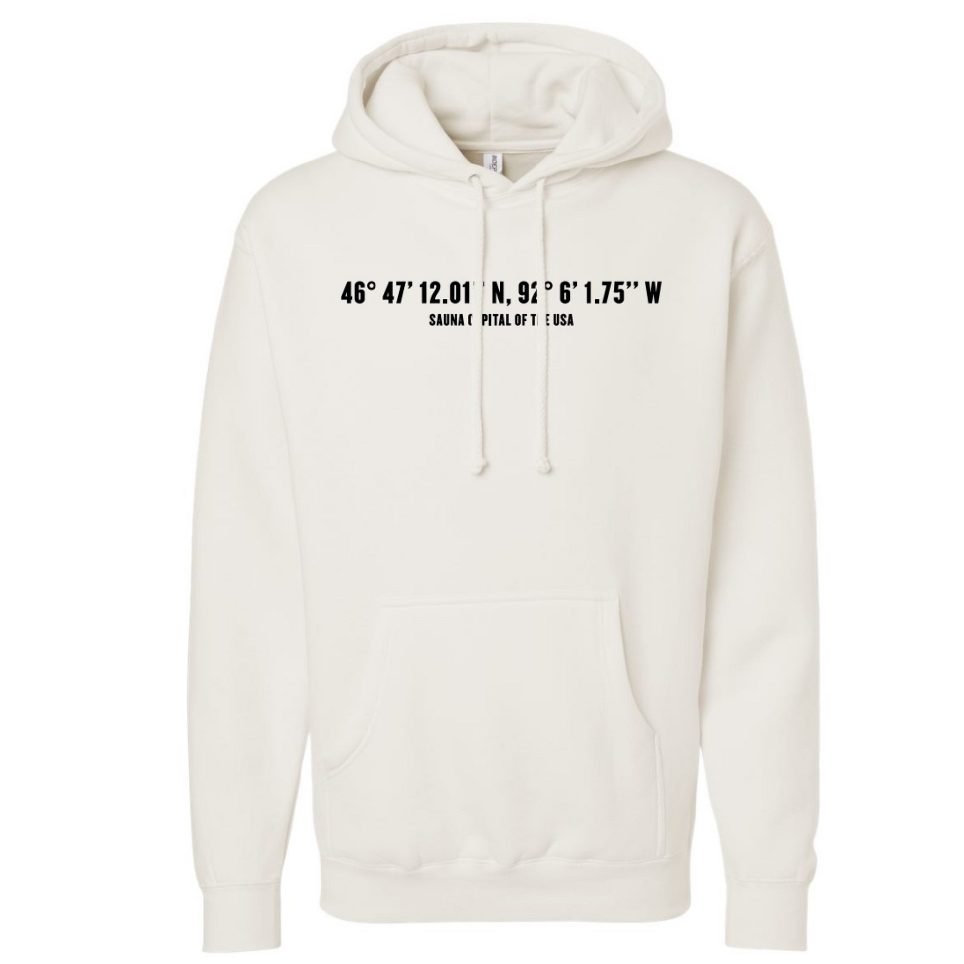 Bone Sauna Capital Hoodie with minimalist design for relaxed comfort.