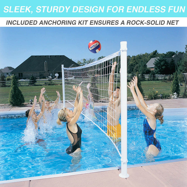 Dunn Rite Deck Shoot Combo Deck-Mounted Pool Basketball & Volleyball Set - Clear