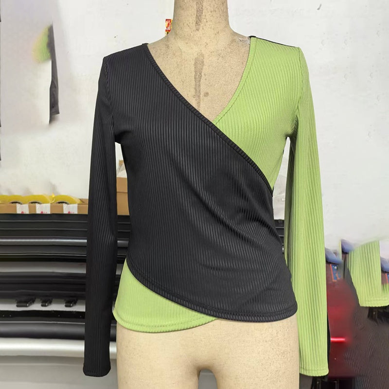 Women's Elegant V-Neck Cross Front Sweater
