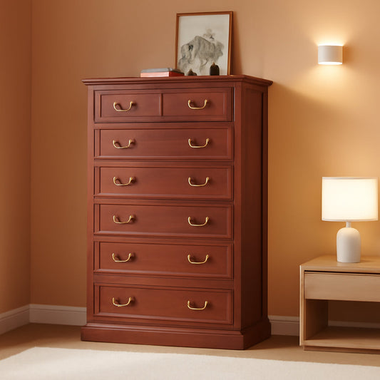 Farmhouse Dresser With 7 Drawers AntiqueOakBrownFinish