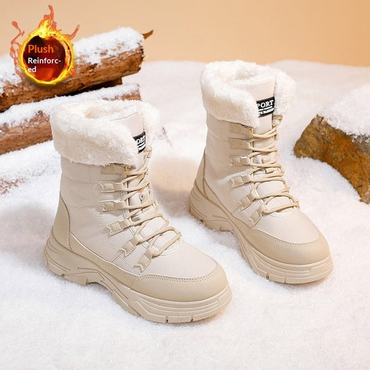 Women’s Fleece-Lined Chunky Sole Shoes – Warm Casual Winter Comfort Shoes