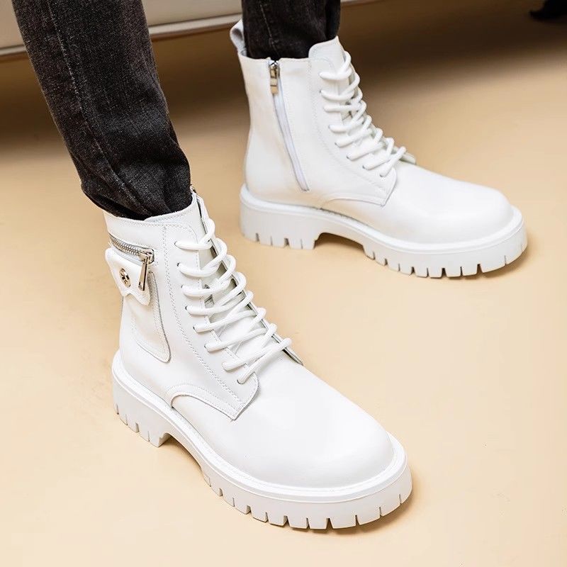 Leather High-Top Martin Boots