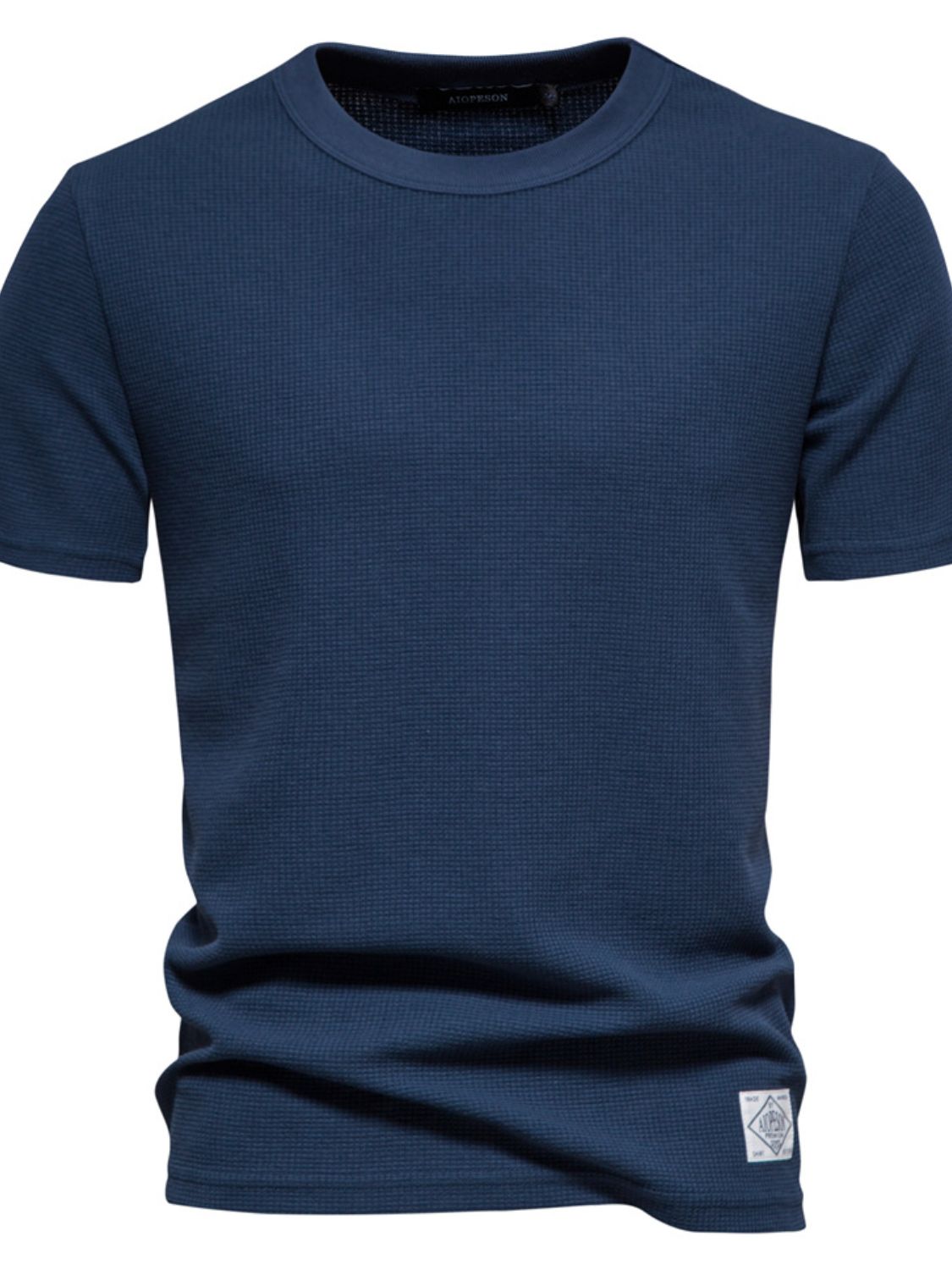 Waffle-Knit Short Sleeve T-Shirt