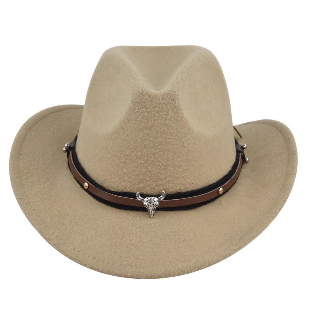 The Cleveland - Classic Bar Cowboy Hat - Wool Felt, Stylish & Durable with leather band and brass accents for a bold statement.