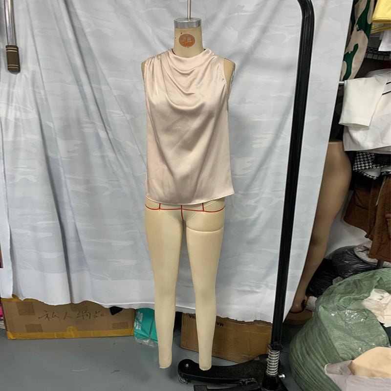 Women's Elegant Sleeveless Mock Neck Top