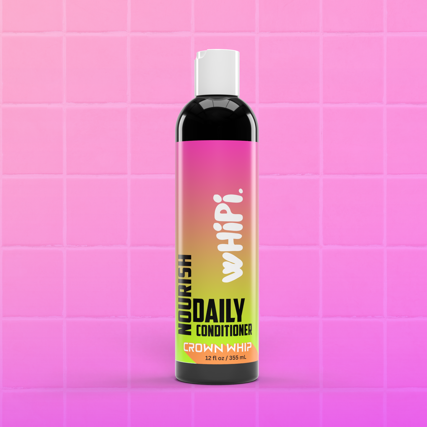 Nourish – Crown Whip Daily Conditioner bottle on pink tile background