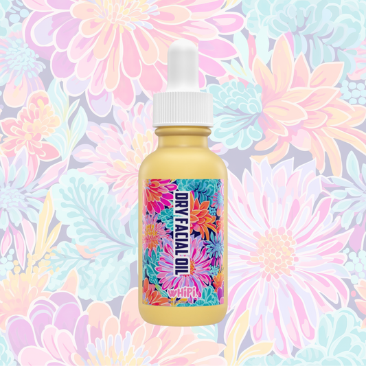 Beautiful Girl—Dry Facial Oil bottle with floral label design, enhances skin hydration and radiance.