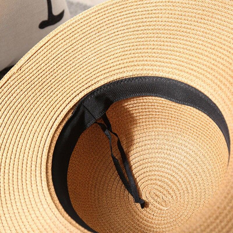 La Dolce Vita Straw Hat - Stylish Italian Summer Sun Hat with Ribbon Tie, showcasing black ribbon detail in woven wheat straw design.