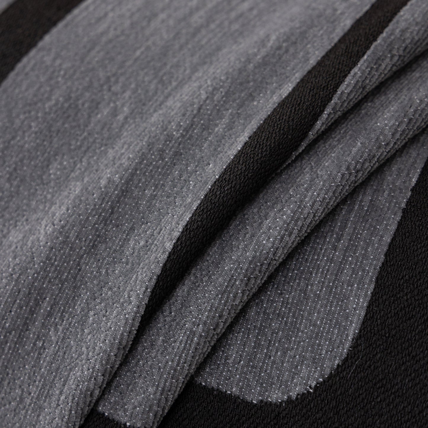Close-up of grey chenille fabric texture for Modern Geometric Sofa Cover Decorative Couch Throw Blanket Furniture Protector.