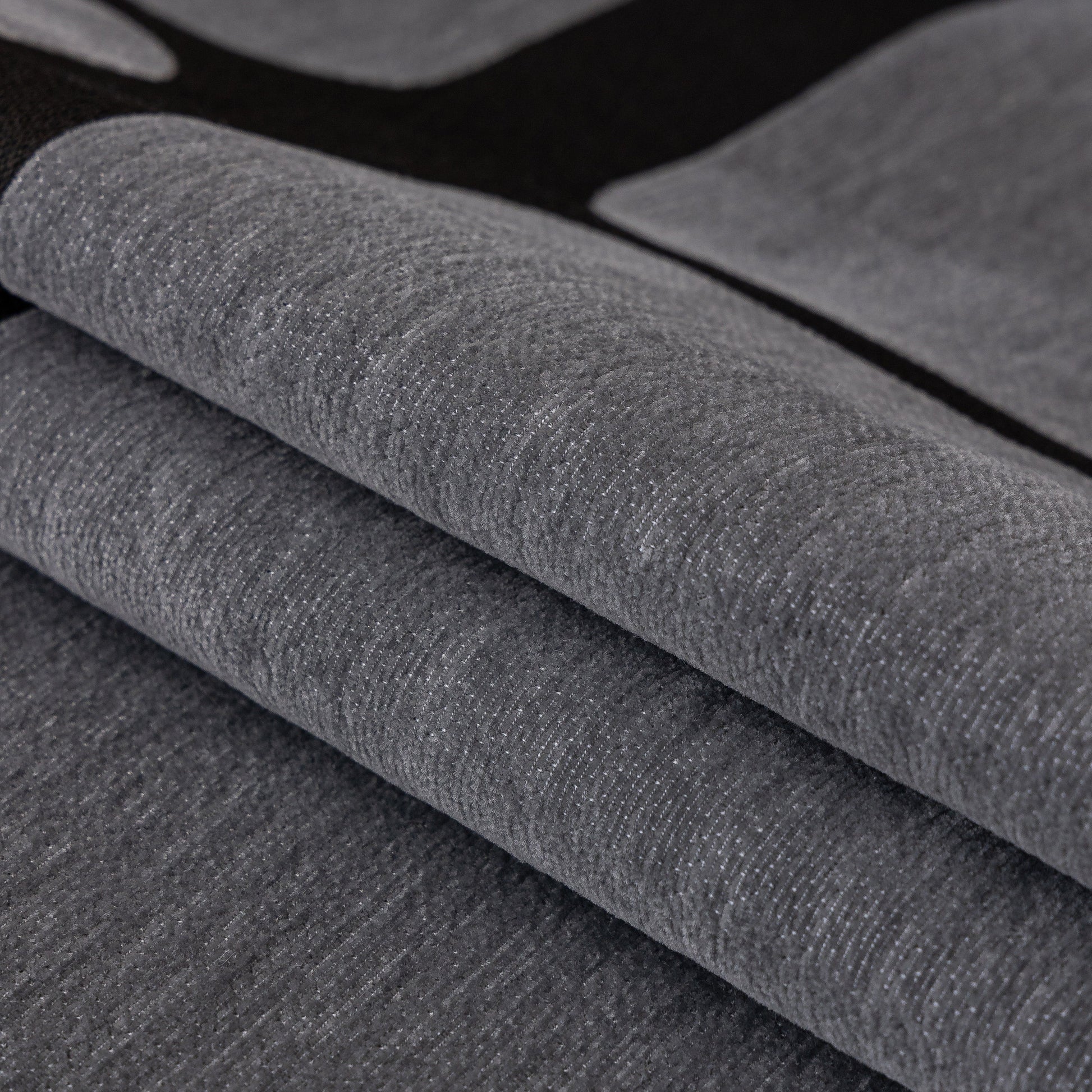 Modern Geometric Sofa Cover Decorative Couch Throw Blanket Furniture Protector in folded view, showcasing grey chenille fabric.