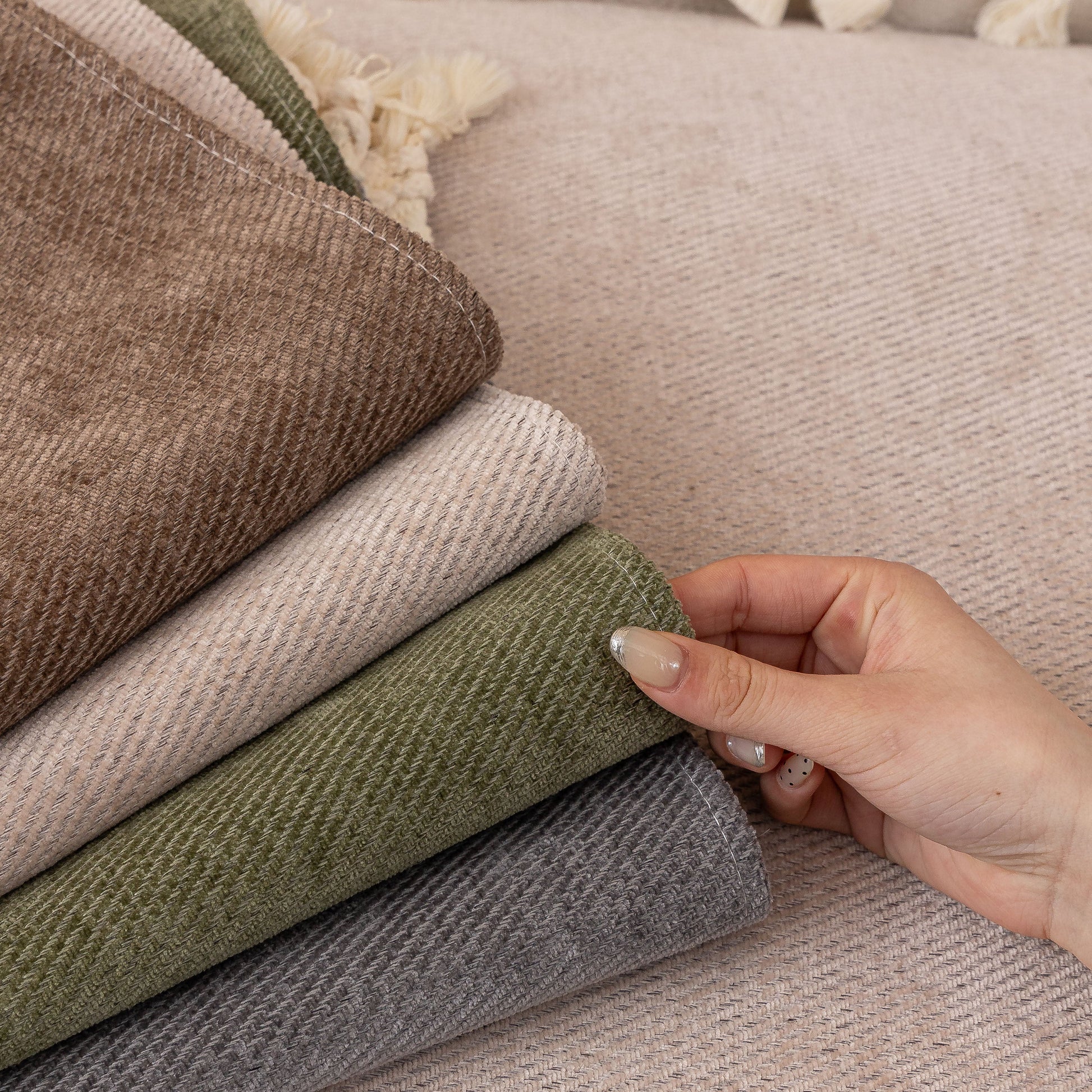 Chenille Sofa Cover Towel – Non-Slip, Washable Pets Couch Protector with Tassels in various colors
