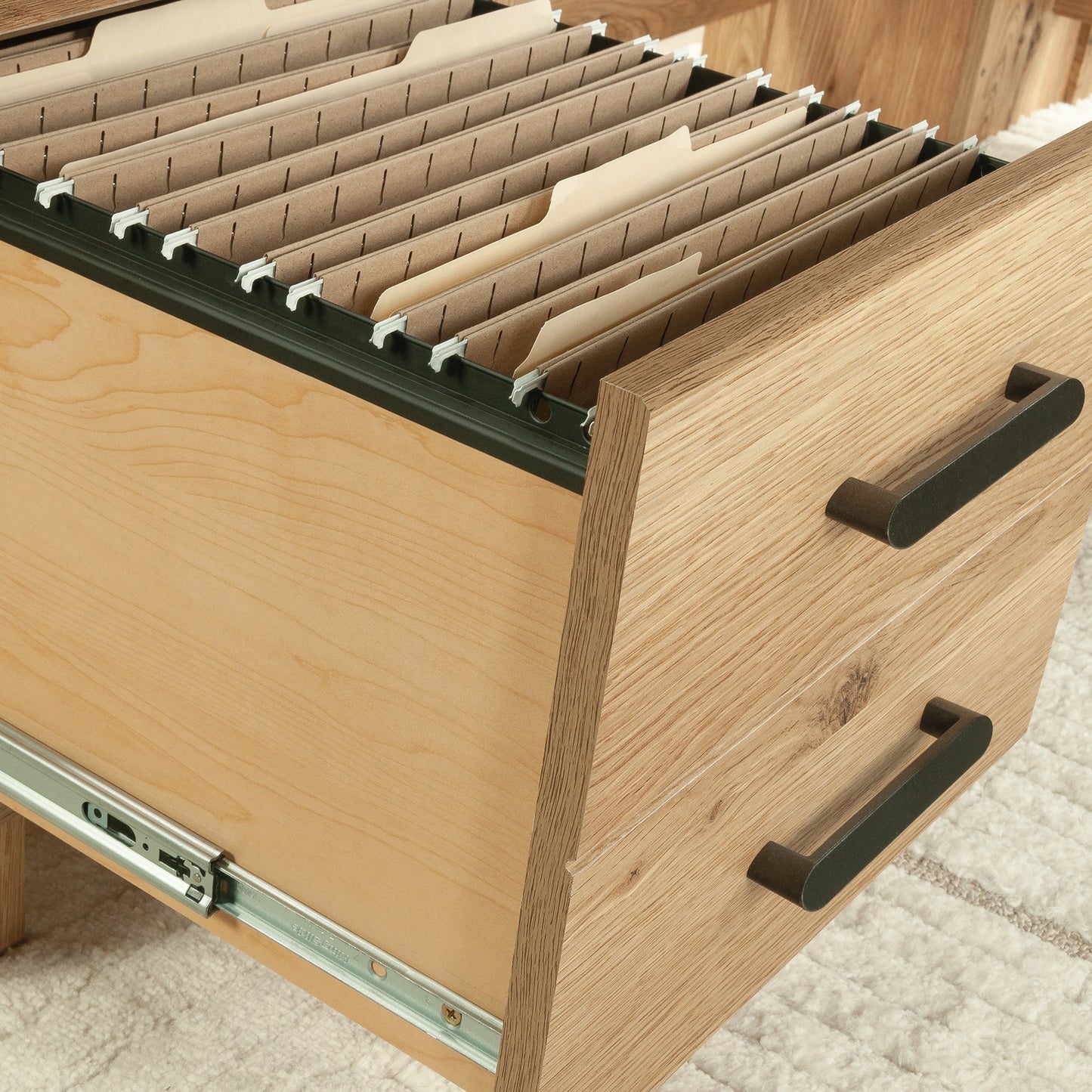 L-Shaped Desk, Brown finish