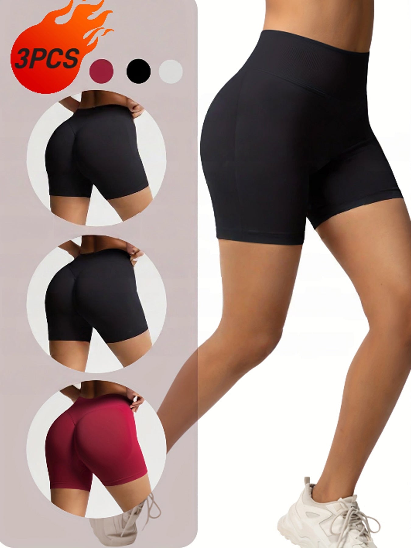 3-Pack Seamless Workout Shorts for Women