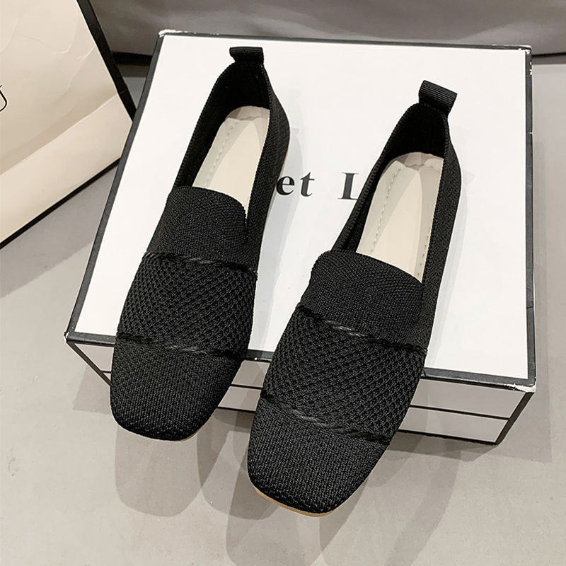 Women's Breathable Flyknit Casual Flat Shoes