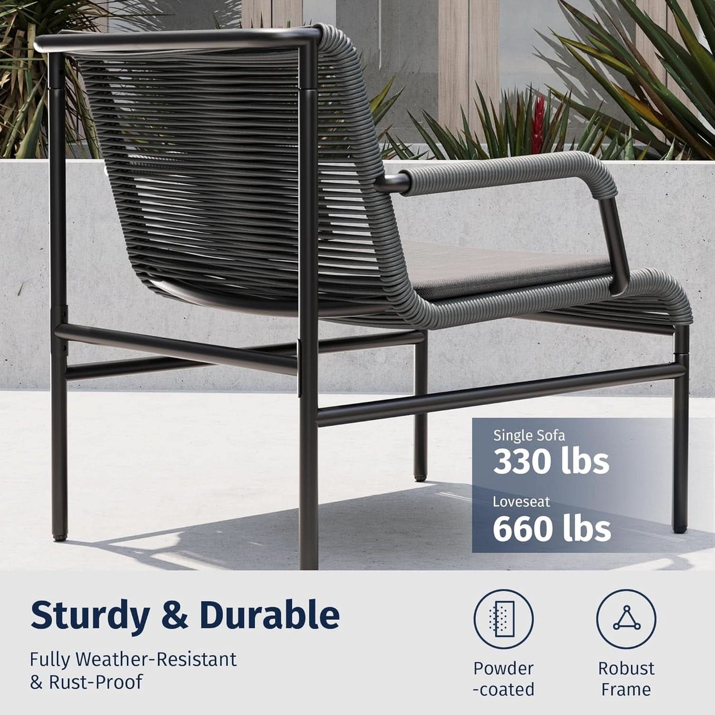 Stylish Four Piece Patio Furniture Set for Outdoor Comfort
