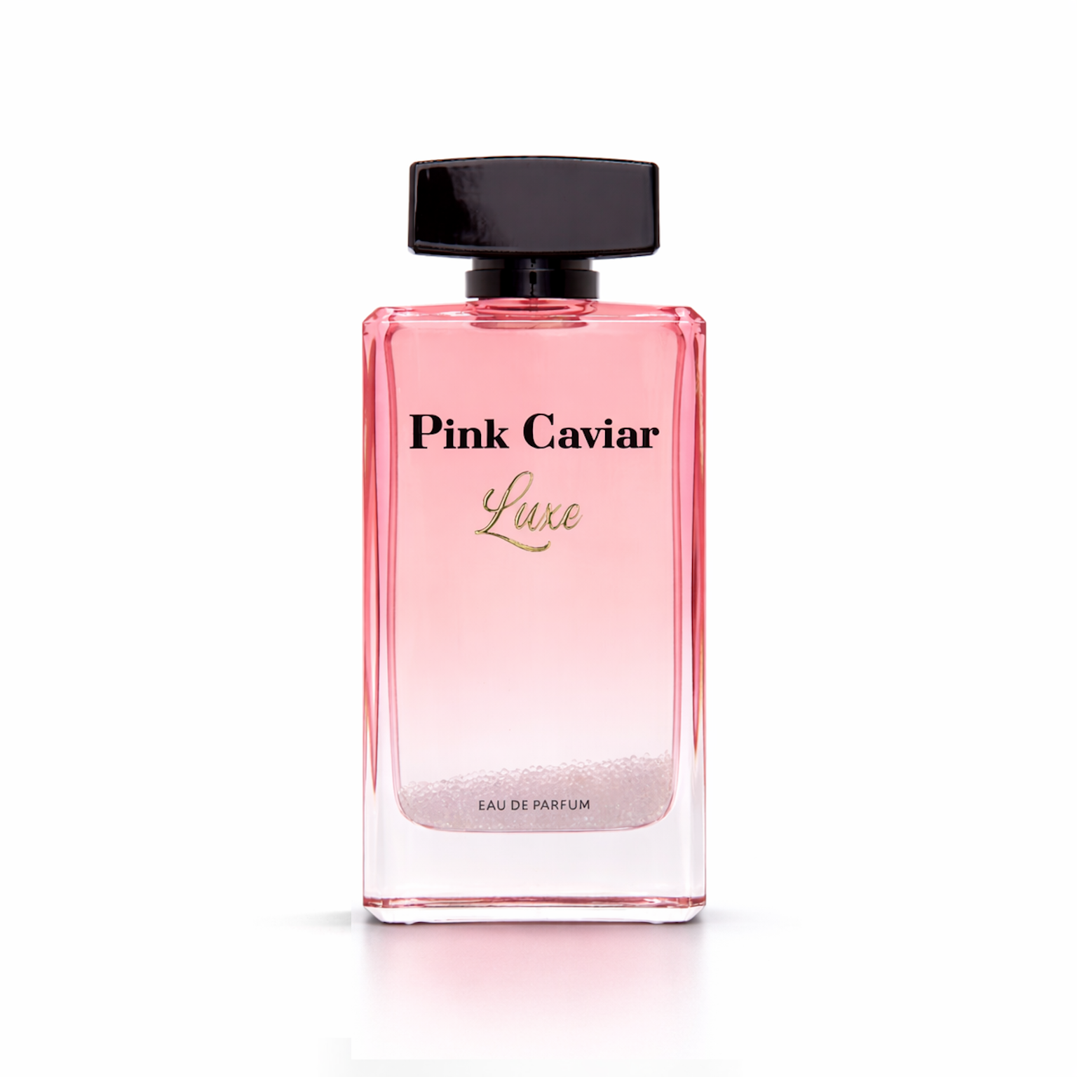 Syren - Pink Caviar Luxe fragrance bottle with honey, tobacco, and vanilla notes in a luxurious pink design.